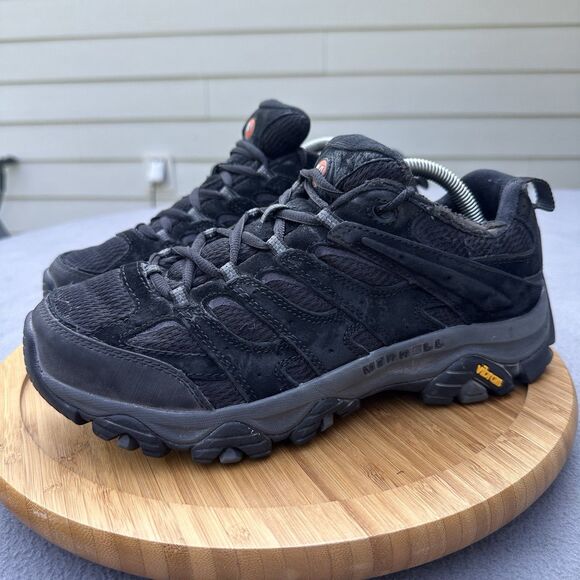 Merrell Moab 3 Hiking Shoe Mens Size 8.5 Wide Black Night Leather Mesh Outdoor - Picture 3 of 9